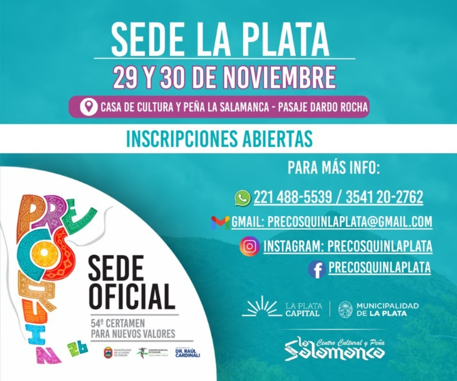 MAÑANA FINALIZA LA INCRIPCIÓN AL PRE COSQUIN 2026