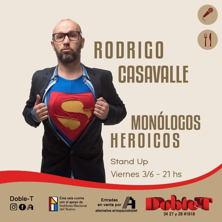 RODRIGO CASAVALLE PRESENTARÁ “MONÓLGOS HEROICOS” EN LA PLATA